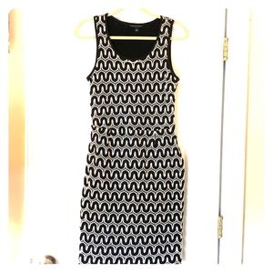 Banana Republic black lace like stitching dress